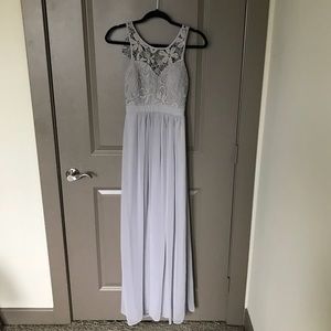Grey bridesmaids/prom dress.